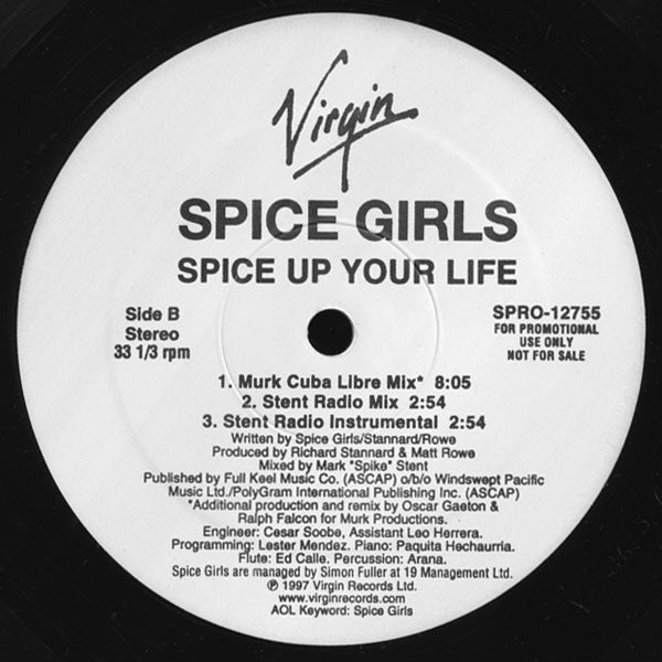 Spice Girls : Spice Up Your Life (12", Promo)