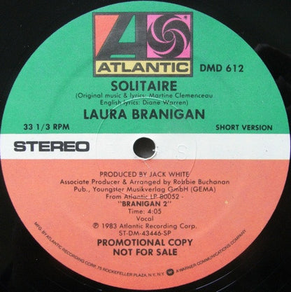 Laura Branigan : Solitaire (12", Promo)