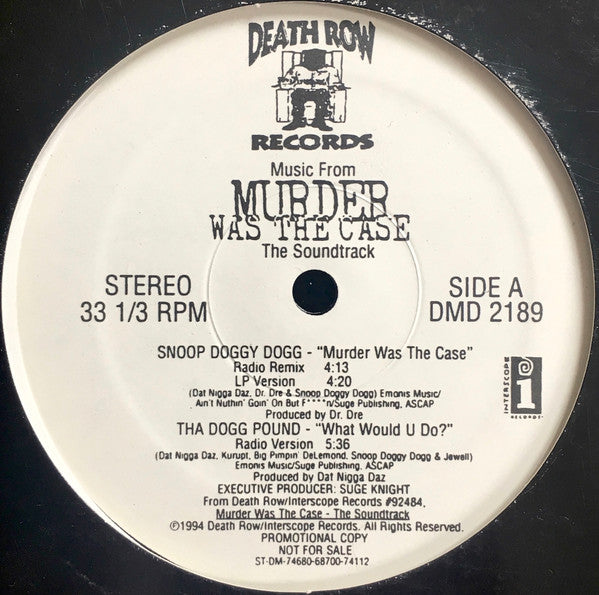 Various : Music From Murder Was The Case (The Soundtrack) (12", Promo, Smplr)