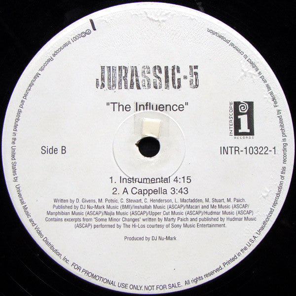 Jurassic 5 : The Influence (12", Promo)