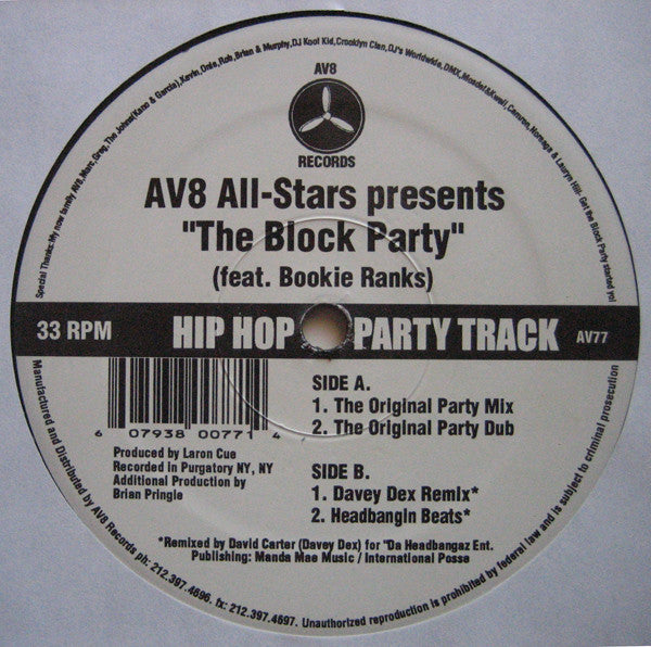AV8 All-Stars* : The Block Party (12")