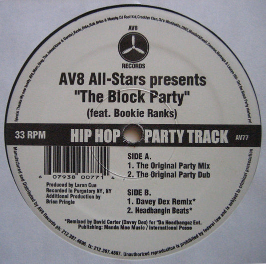 AV8 All-Stars* : The Block Party (12")