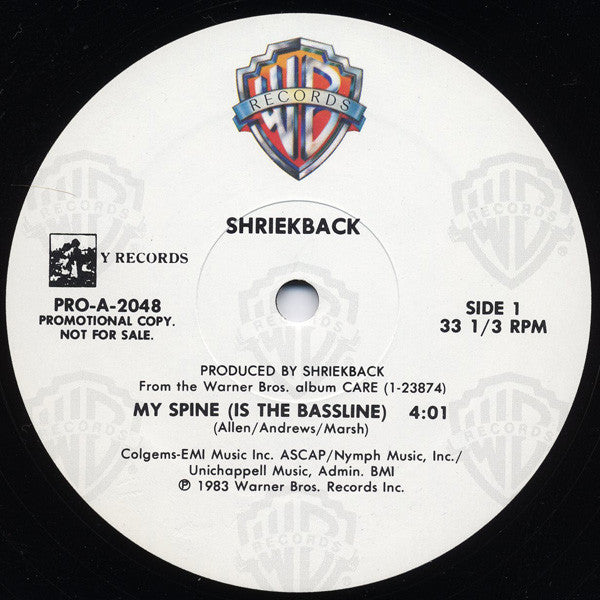 Shriekback : My Spine (Is The Bassline) (12", Promo)