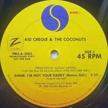 Kid Creole And The Coconuts : Annie, I'm Not Your Daddy (12", Promo)