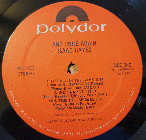 Isaac Hayes : And Once Again (LP, Album, 18)