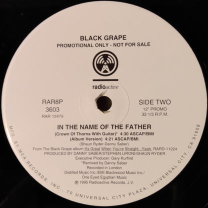 Black Grape : In The Name Of The Father (12", Promo)