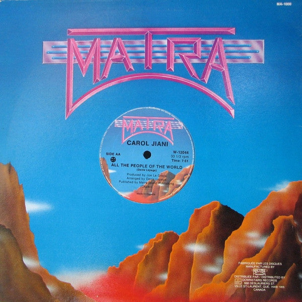 Carol Jiani : Hit 'N Run Lover / All The People Of The World (12")