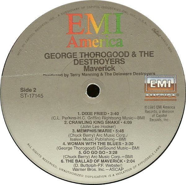 George Thorogood And The Destroyers* : Maverick (LP, Album, Jac)
