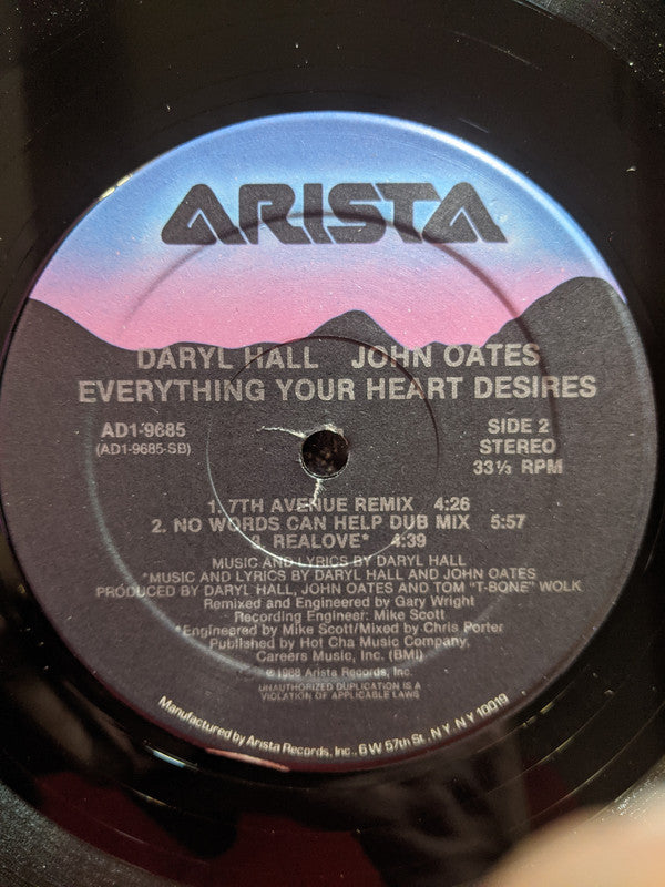 Daryl Hall John Oates* : Everything Your Heart Desires (12")