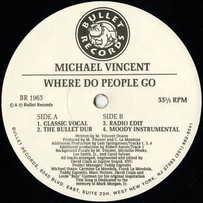 Michael Vincent : Where Do People Go (12")
