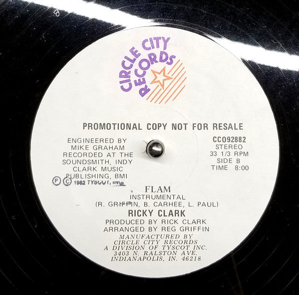 Ricky Clark* : Flam (12", Promo)