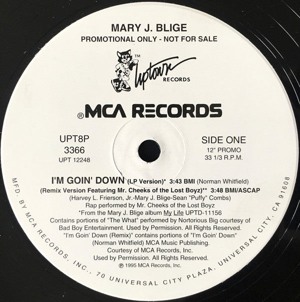 Mary J. Blige : I'm Goin' Down (12", Single, Promo)