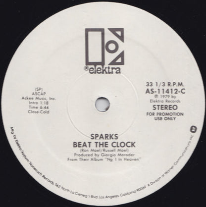 Sparks : Tryouts For The Human Race / Beat The Clock (12", Promo)