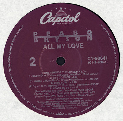 Peabo Bryson : All My Love (LP, Album)
