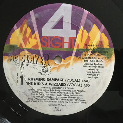 MC Player : Rhyming Rampage / The Kid's A Wizzard (12", M/Print)