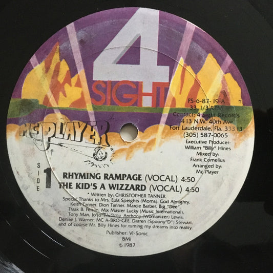 MC Player : Rhyming Rampage / The Kid's A Wizzard (12", M/Print)