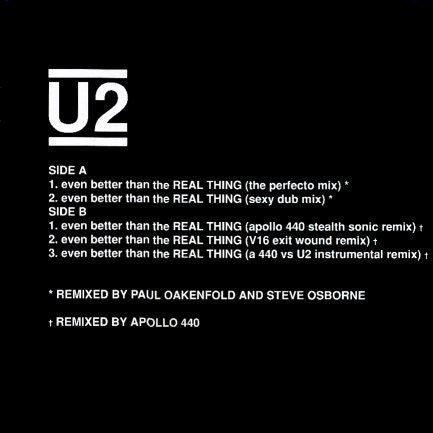 U2 : Even Better Than The Real Thing - Remixes (12")