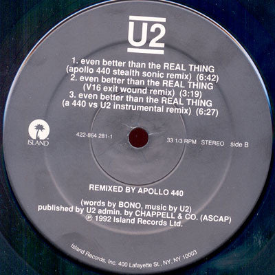 U2 : Even Better Than The Real Thing - Remixes (12")