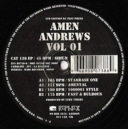 Amen Andrews : Vol 01 (12", EP, Ltd)