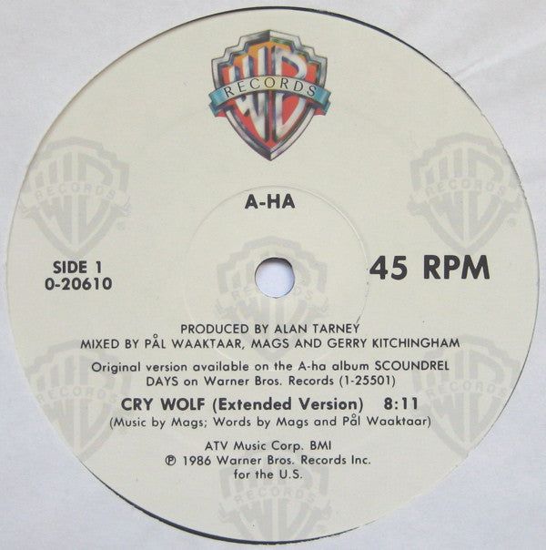 a-ha : Cry Wolf (12", Maxi)