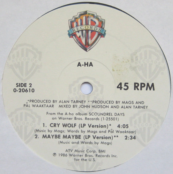 a-ha : Cry Wolf (12", Maxi)