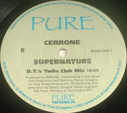 Cerrone : Supernature (The Danny Tenaglia Remixes) (12")