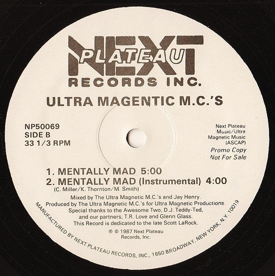 Ultra Magnetic M.C.'s* : Funky / Mentally Mad (12", Promo)