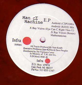 Nate Krafft : Man ς∑ Machine E.P (12", EP, Red)