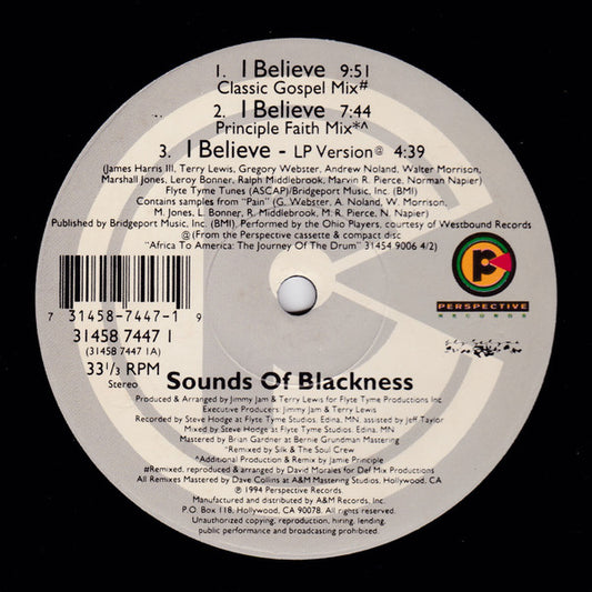Sounds Of Blackness : I Believe (12")