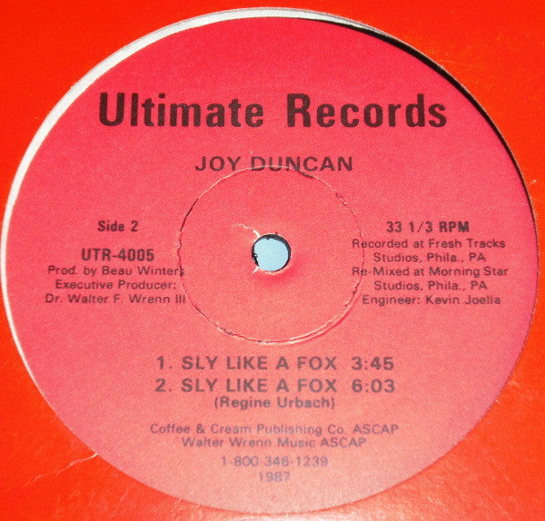 Joy Duncan* : I Had A Talk With My Man / Sly Like A Fox (12")