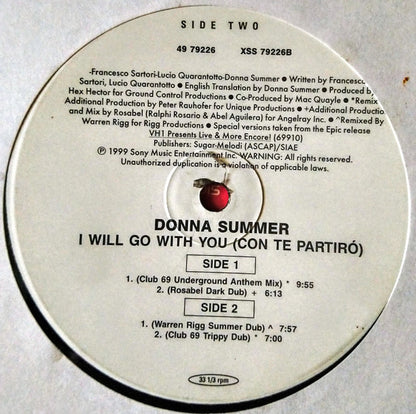 Donna Summer : I Will Go With You (Con Te Partiró) (Part 2/2) (12")
