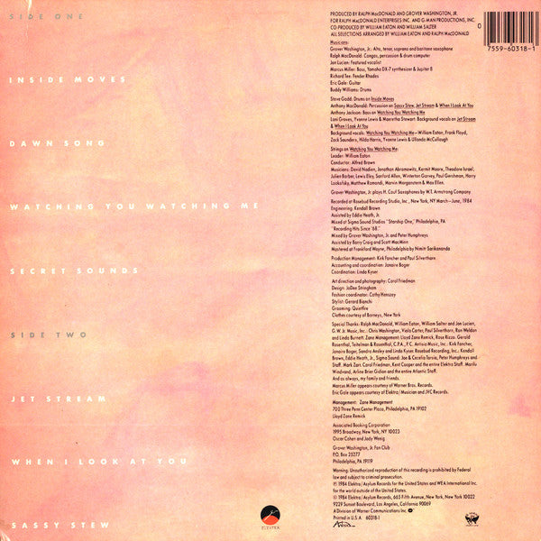 Grover Washington Jr.* : Inside Moves (LP, Album, Spe)