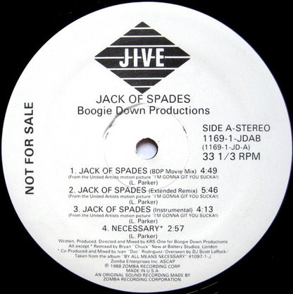 Boogie Down Productions : Jack Of Spades / I'm Still #1 (12", Promo)