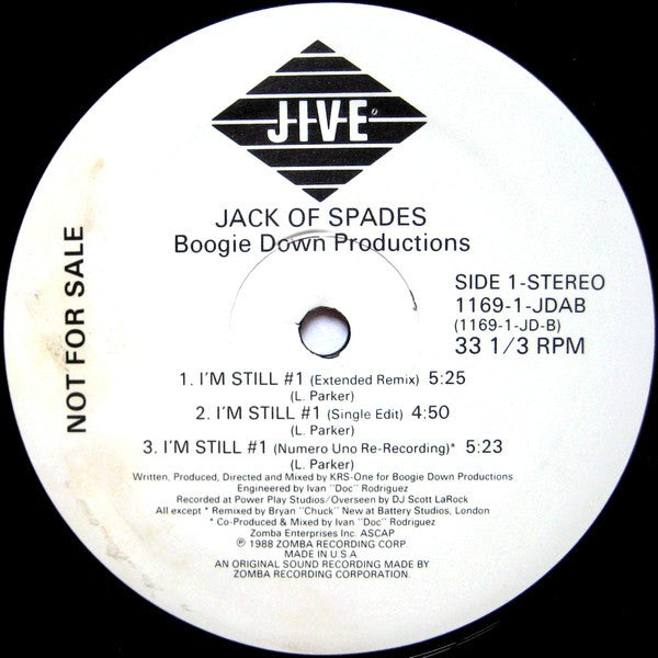 Boogie Down Productions : Jack Of Spades / I'm Still #1 (12", Promo)