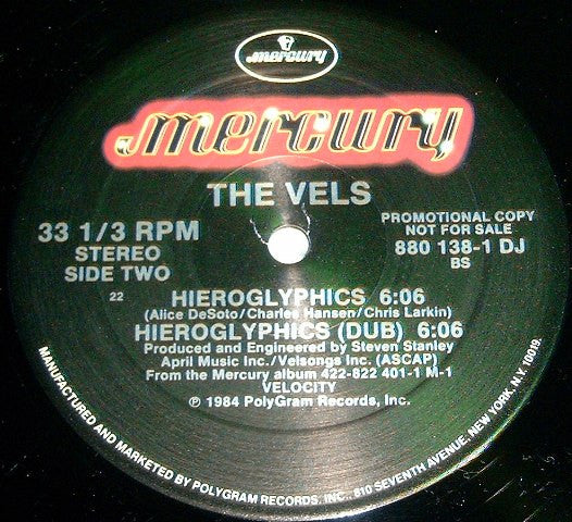 The Vels : Private World (12", Promo, 22 )