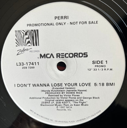 Perri : I Don't Wanna Lose Your Love (12", Promo)
