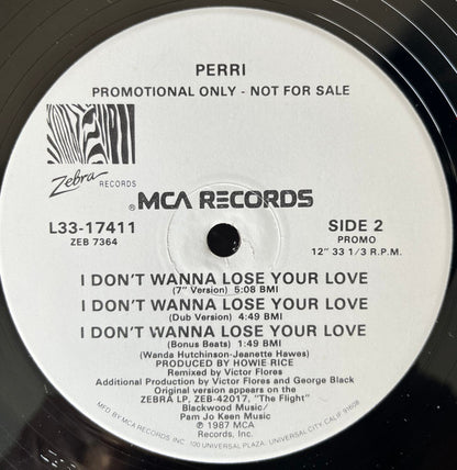 Perri : I Don't Wanna Lose Your Love (12", Promo)