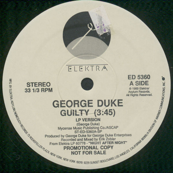 George Duke : Guilty (12", Promo, Spe)