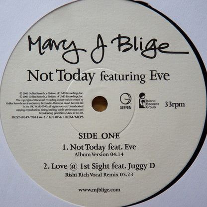 Mary J. Blige : Not Today (12", Single)