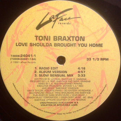 Toni Braxton : Love Shoulda Brought You Home (12", Single)