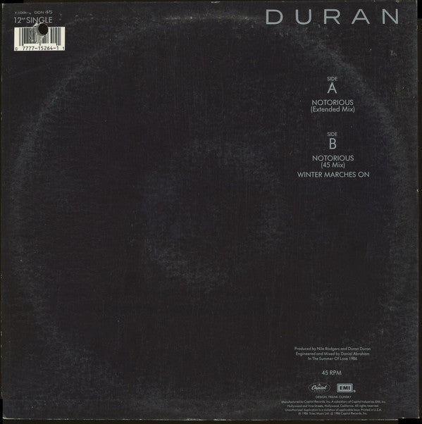 Duran Duran : Notorious (12", Single)