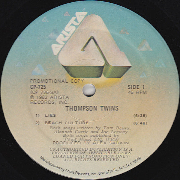 Thompson Twins : Lies (12", Promo)