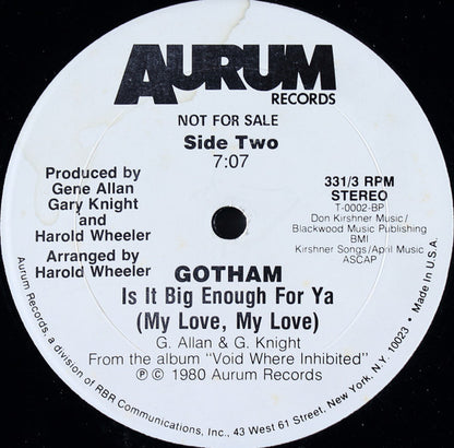 Gotham (2) : Put Your Money Where Your Mouth Is (12", Ltd, Promo)