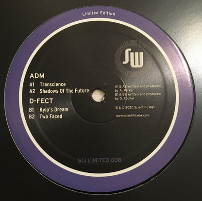 ADM (16) / D-Fect : Transcience / Shadows Of The Future / Kylo's Dream / Two Faced (12", Ltd)