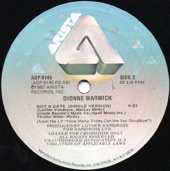 Dionne Warwick : Got A Date (12", Promo)
