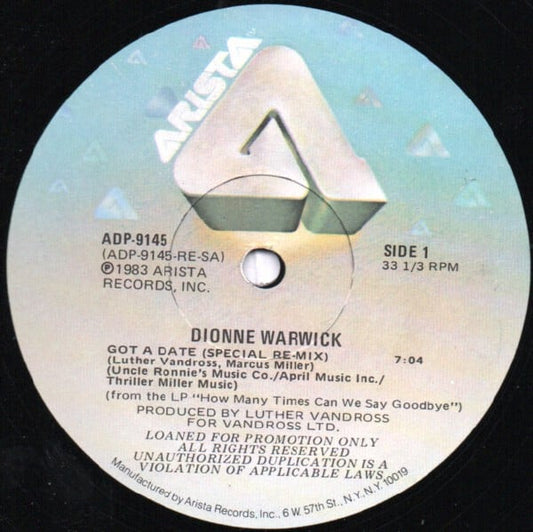 Dionne Warwick : Got A Date (12", Promo)