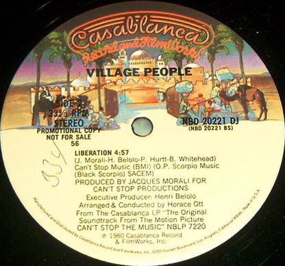 Village People : Can't Stop The Music (12", Single, Promo)