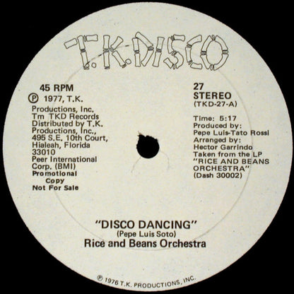 Rice And Beans Orchestra : Disco Dancing / Our Love Concerto (12", Promo)