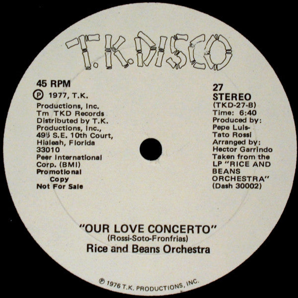 Rice And Beans Orchestra : Disco Dancing / Our Love Concerto (12", Promo)