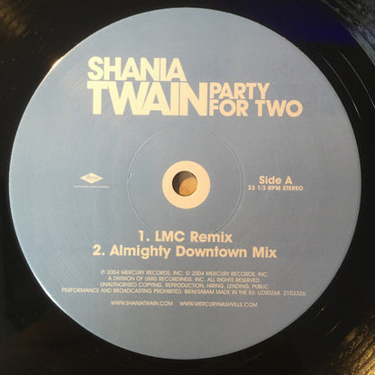 Shania Twain, Mark McGrath : Party For Two (12")